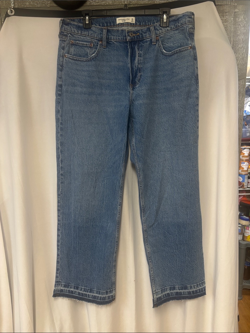 Abercrombie & Fitch Denim Baggy Low Rise Jeans - Medium Blue